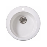 Мойка для кухни врезная SimGran Q-6 белая из кварцистик, 51*51 см без сифона