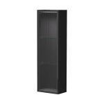 Шкаф со стеклом узкий универсальный Stoune 25.1D, sSTOUNE25.1D.R/L-35, дуб черный