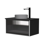 Тумба подвесная EQUIL Stoune 80.1Y дуб черный tpSTOUNE80.1Y-35 (арт. 110AMDH) БЕЗ РАКОВИНЫ