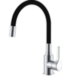 Смеситель для кухни Wasser Zimmer ZM-7781-2-767 хром, гибкий излив черный, SUS304 (12)