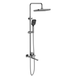 Душевая стойка SAVOL S-DG1145Q со смесителем, лейкой и тропическим душем, графит (4)