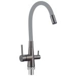 Смеситель для кухонной мойки Fmark FS1062-Q04 под фильтр питьевой воды, графит, цвет излива серый